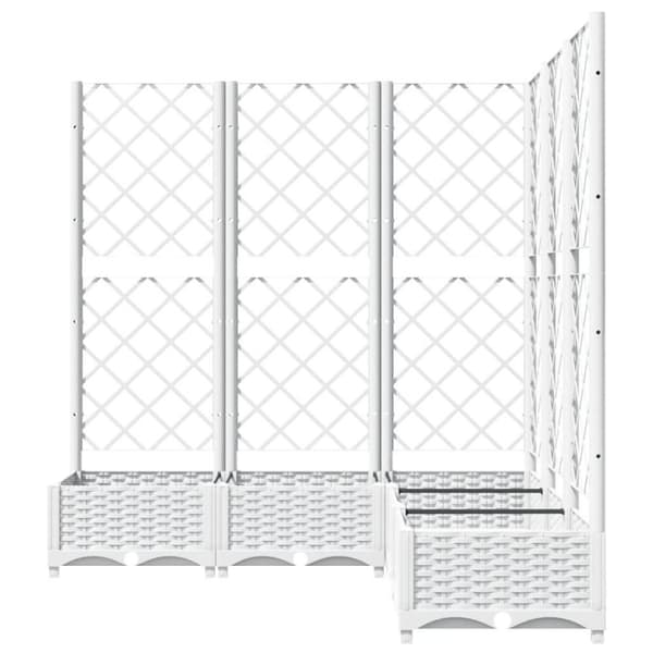 vidaXL Plantekasse med espalier hvit 120x120x121,5 cm PP