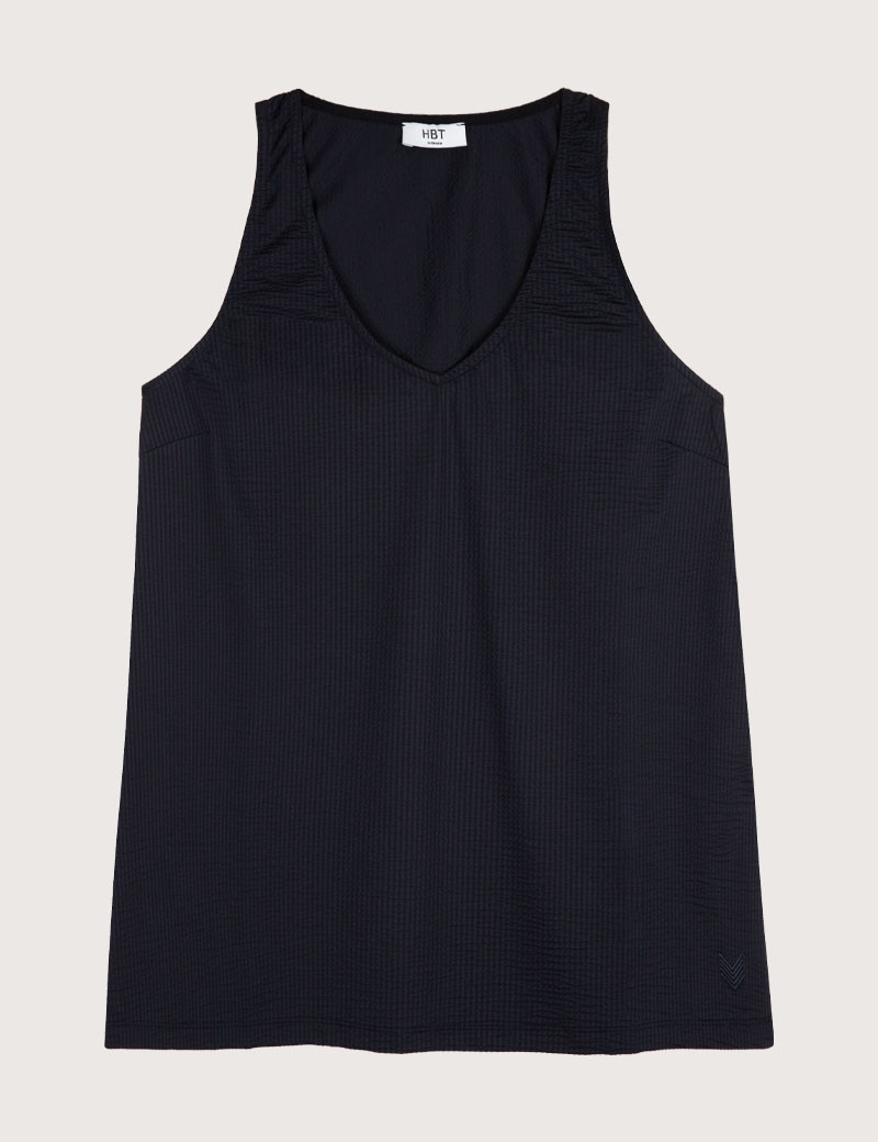 HBT WAFFLE  | LILLY TOP NOIR FEMME