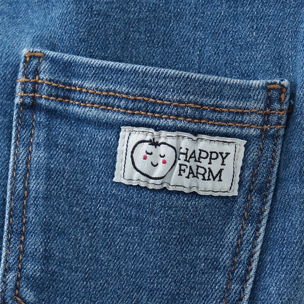 Topomini Baby Jeanslatzhose mit Stickerei dunkelblau