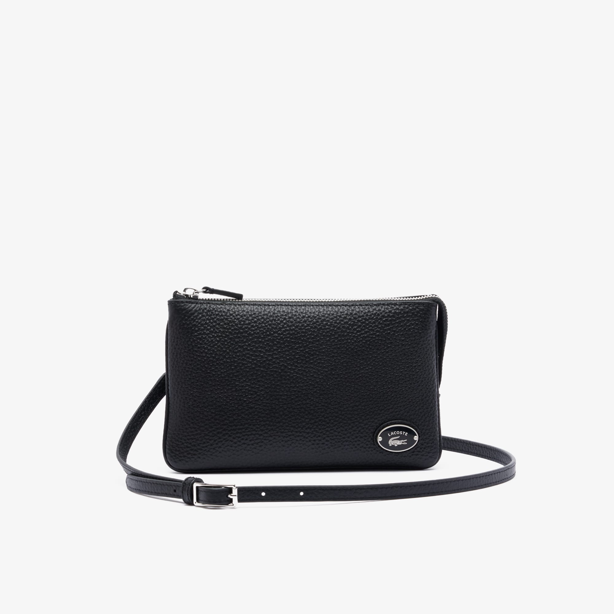 Pochette double Origin Croc en cuir Sacs à bandoulière - Noir - Lacoste - Femme