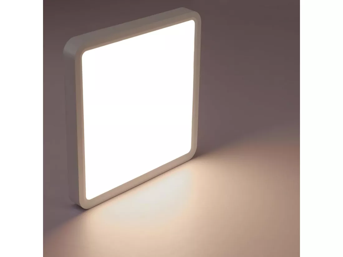 NETTLIFE Plafonnier LED Plat - 23CM 18W Lampe de Cuisine Carrée Chambre de Salle de Bain 4000K pour Salle de Bain Cuisine Couloir