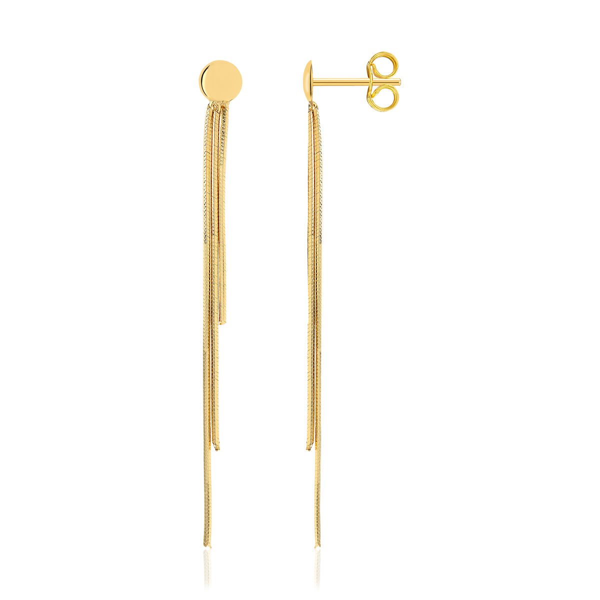 Boucles d'oreilles or 750 jaune pendants
