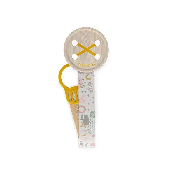 Prendedor de chupeta Suavinex Walk In The Park Ribbon, amarelo