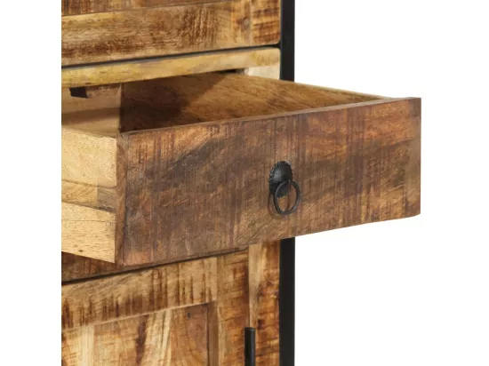 Buffet 100x40x175 cm bois de manguier brut massif