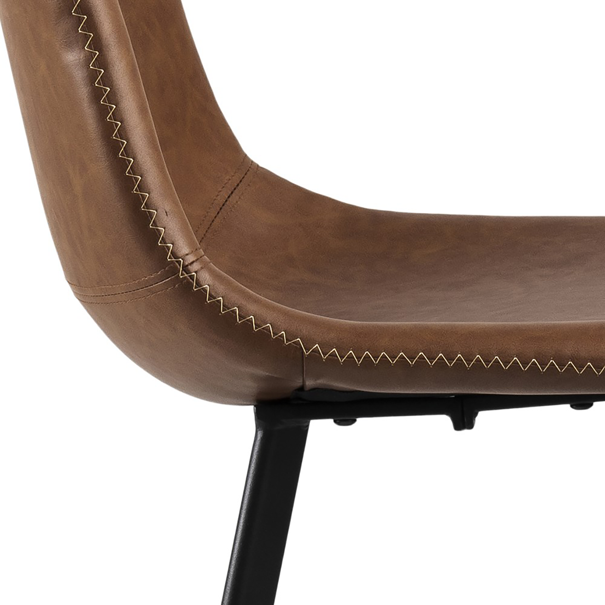 Sallinge Barkruk - Set van 2 - Cognac met zwart metalen frame