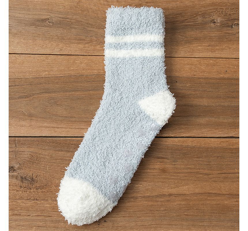 Mimiyu - Gestreepte fleece korte sokkenset