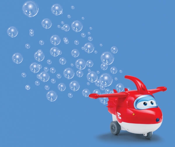 Super Wings Jett Spielfigur mit Seifenblasenfunktion