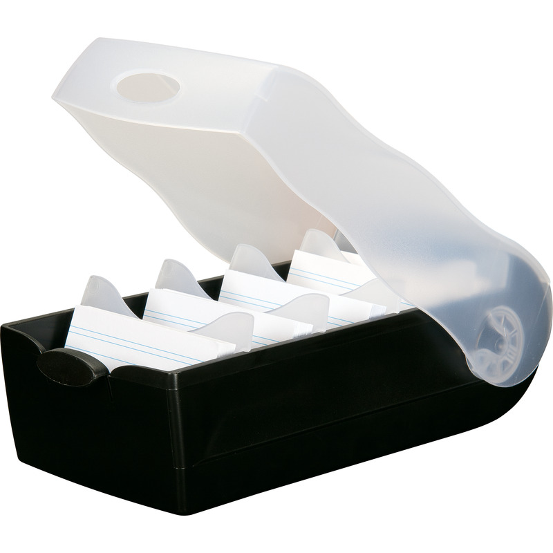 Han Karteikartenbox Croco, A8, schwarz/transparent