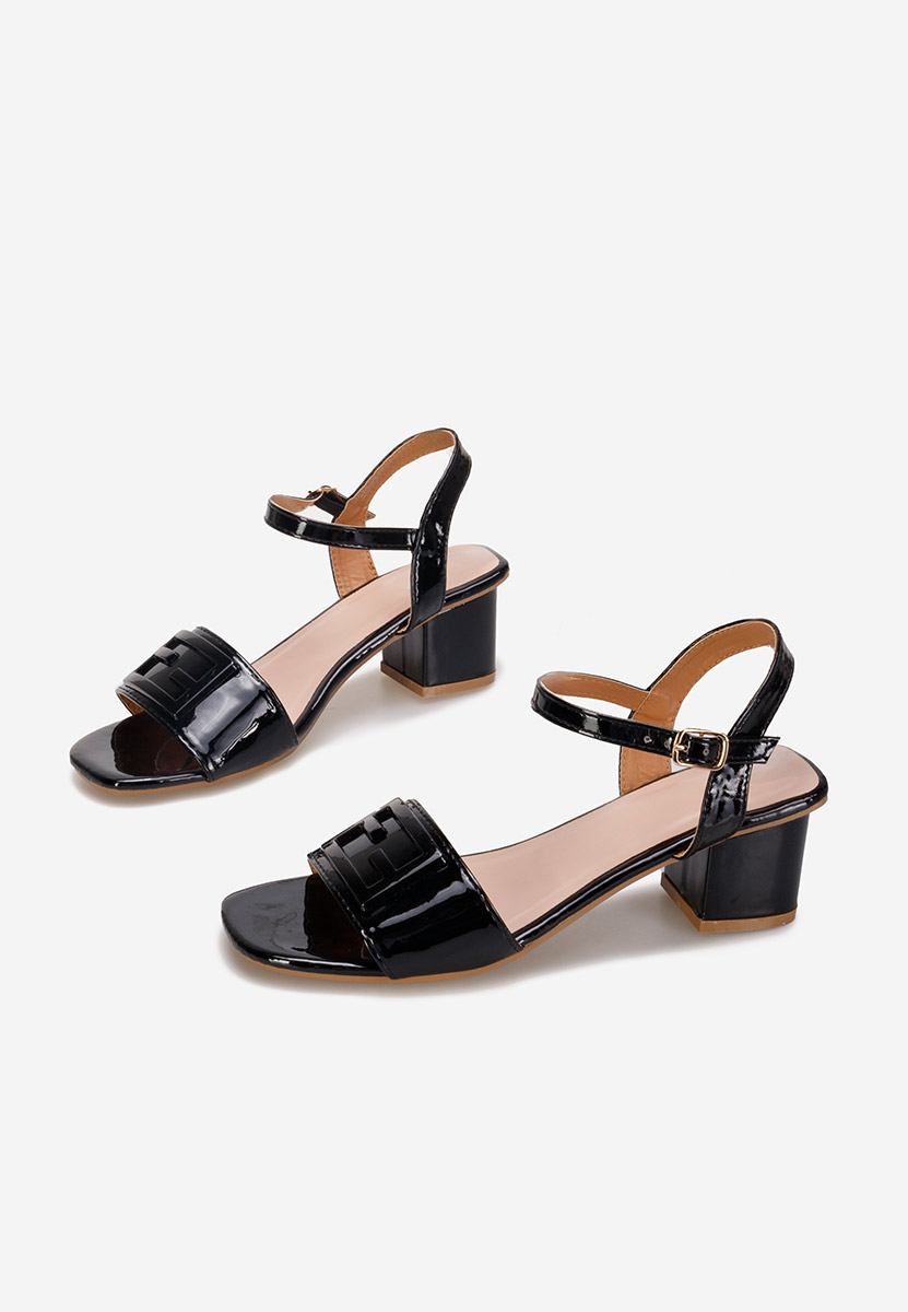Sandales à talon épais noires Izara B