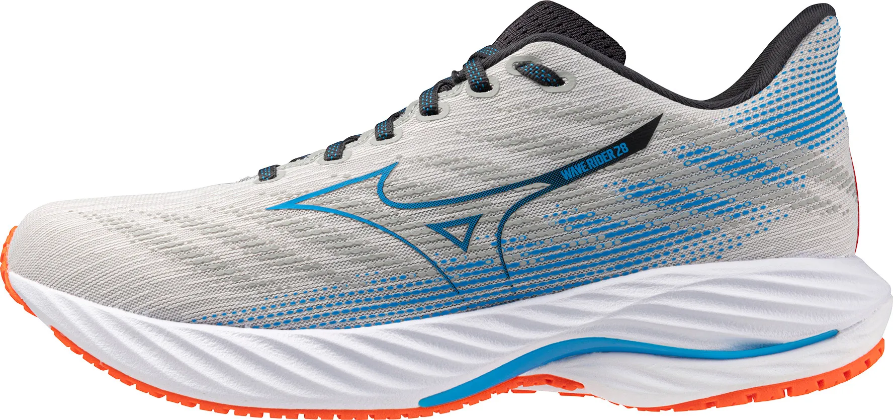 Mizuno Men's Wave Rider 28 Nimbus Cloud/blue Pace/mizuno Ignition Red