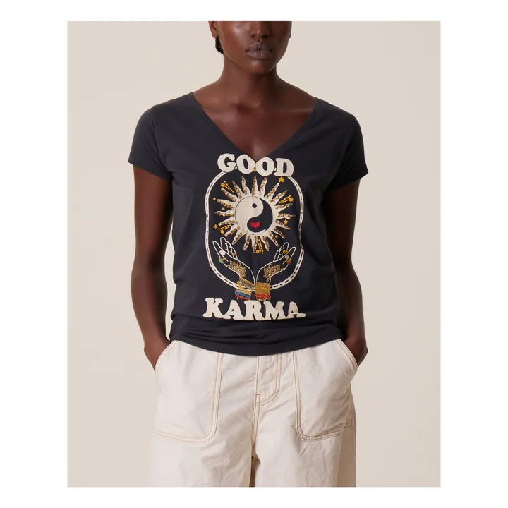 Leon & Harper T-Shirt Tonton Karma Coton Bio | Charbon