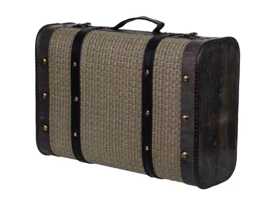 Valise en bois argenté 43x30x17