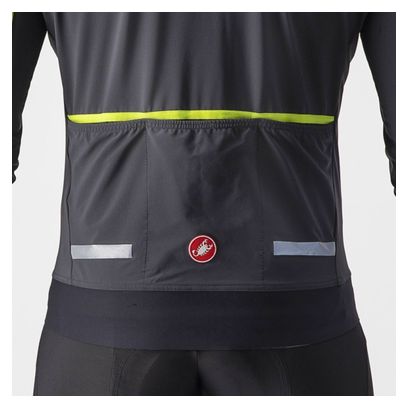 Veste Manches Longues Castelli Flight Air Gris Foncé/Jaune Fluo