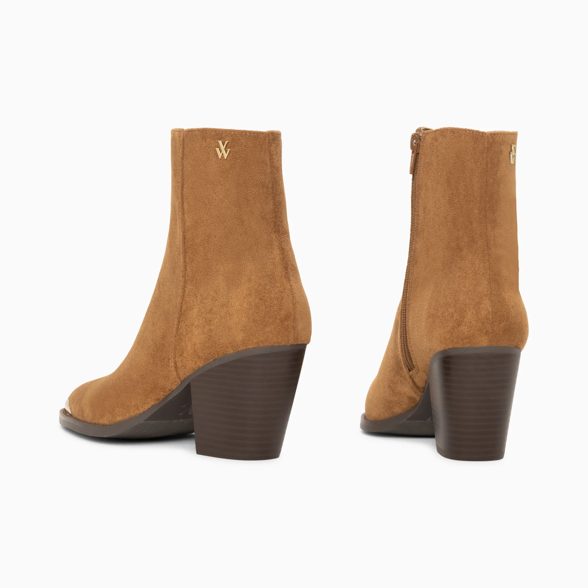 Bottines-Bottines santiags Jenn camel à talon