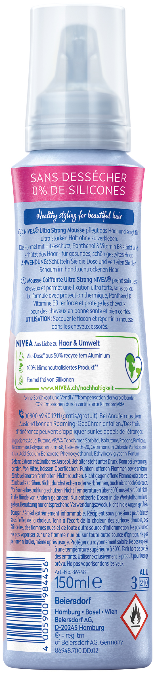Nivea Schaumfestiger<br>150 ml, Aerosol Spray, Schaum, Ultra Strong
