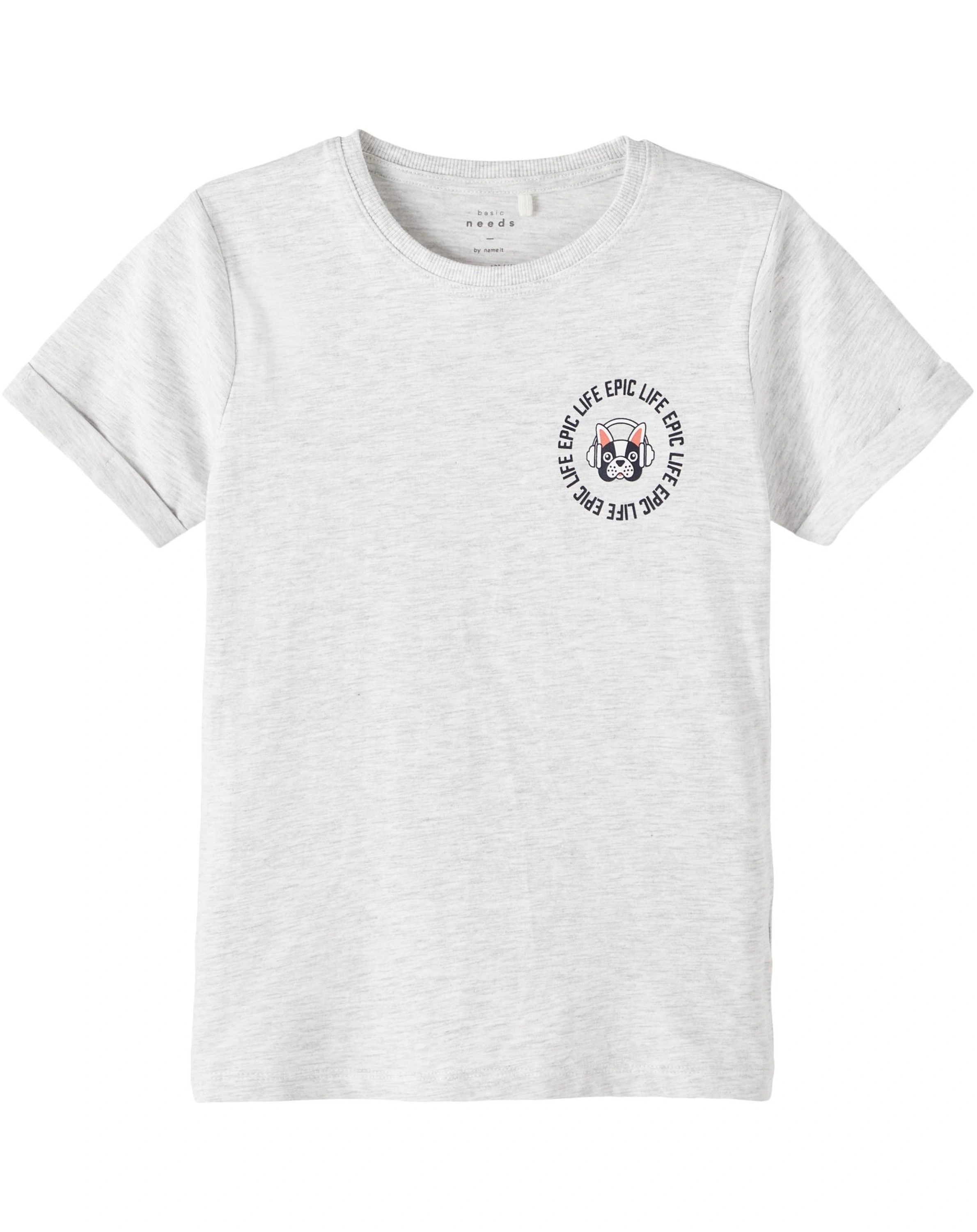 T-Shirt NKMVUX LIFE EPIC in light grey melange