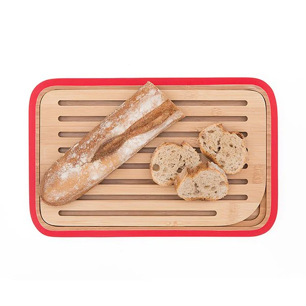 Planche à pain en bambou rouge 28 cm Pebbly