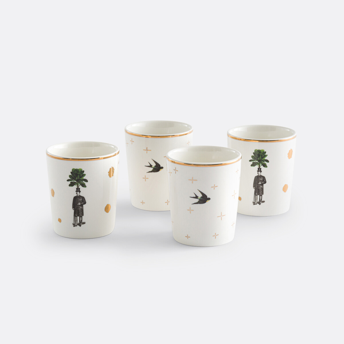 SAM BARON X LA REDOUTE INTERIEURS<br>Conjunto de 4 xícaras de porcelana