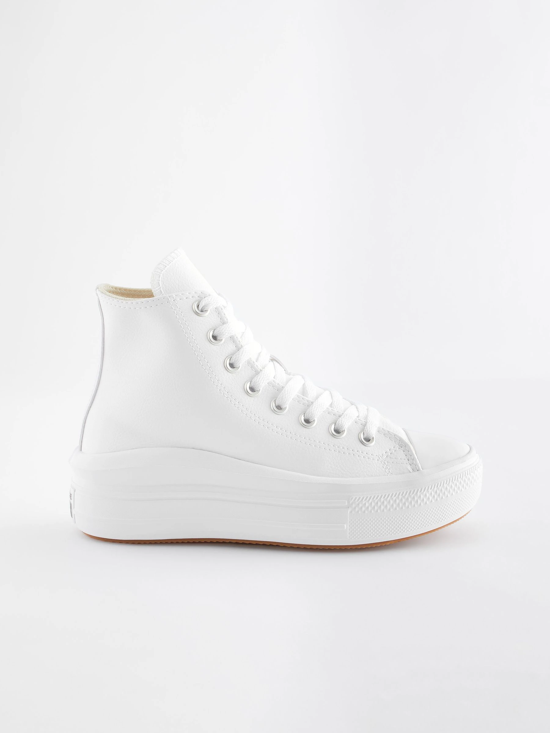 Wit - Converse Chuck Taylor All Star Move sneakers van leer met plateauzool