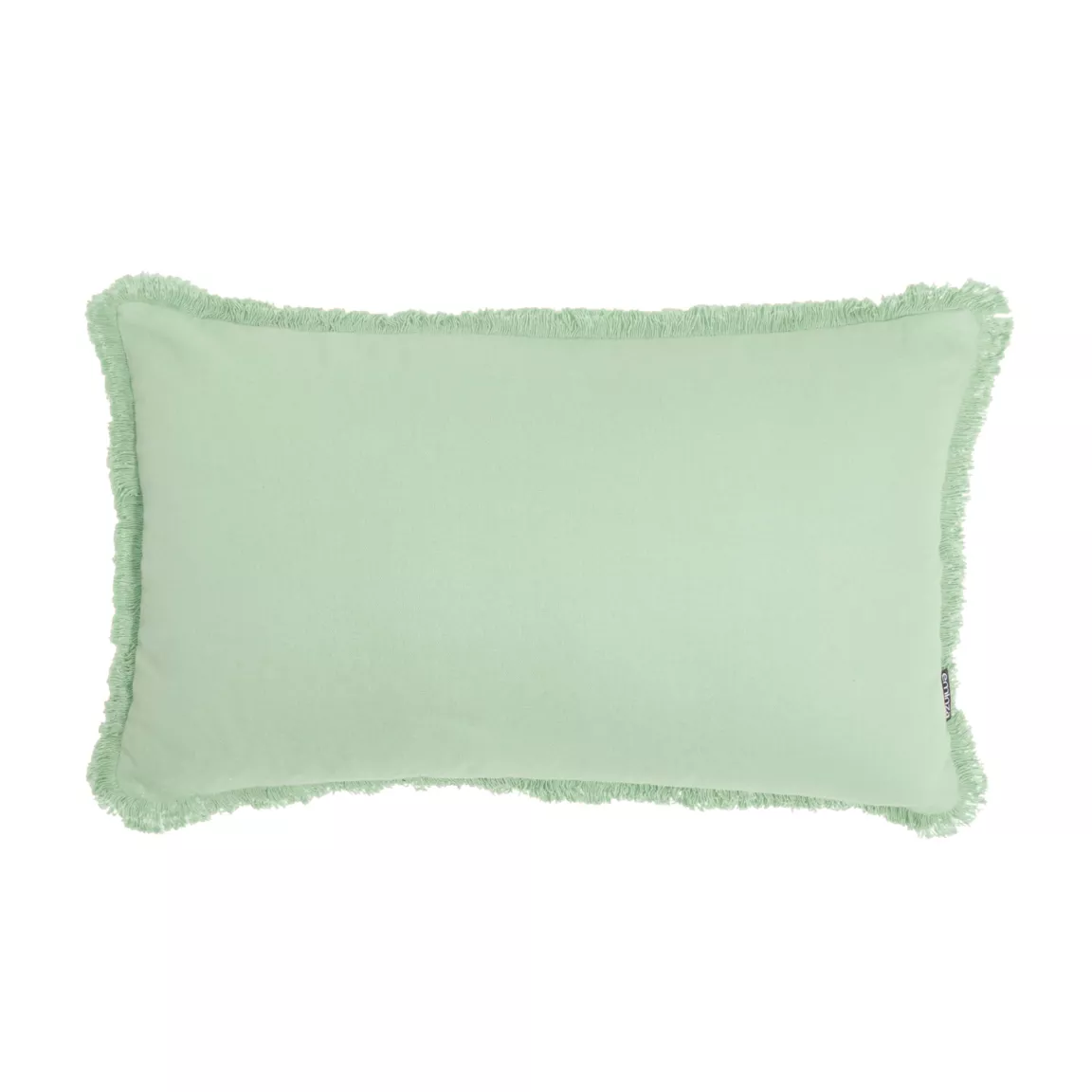 Coussin rectangulaire coton (40 x 60 cm) Pixel franges Vert menthe