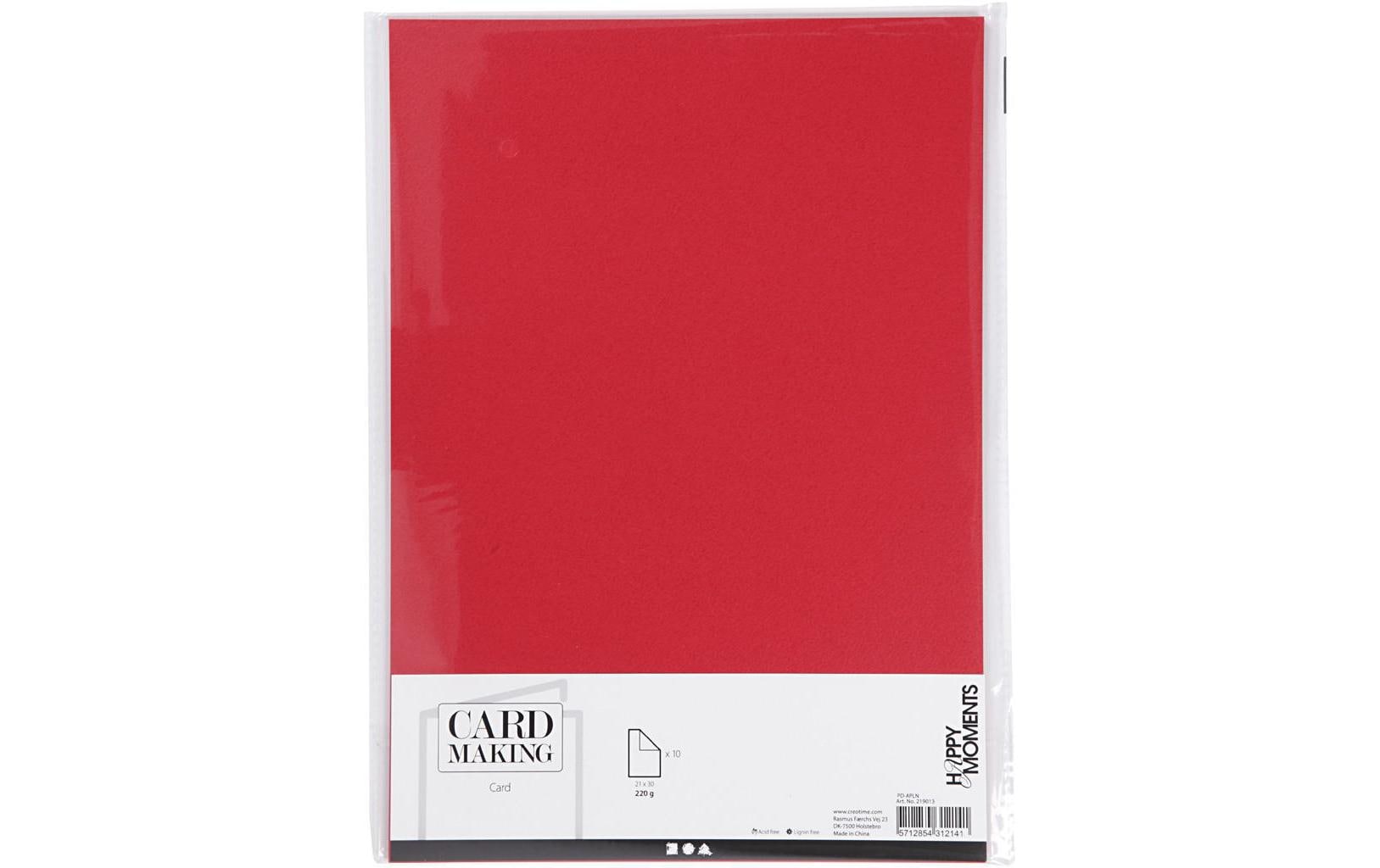 Fotokarton A4, 10 Blatt, RotBastelpapier