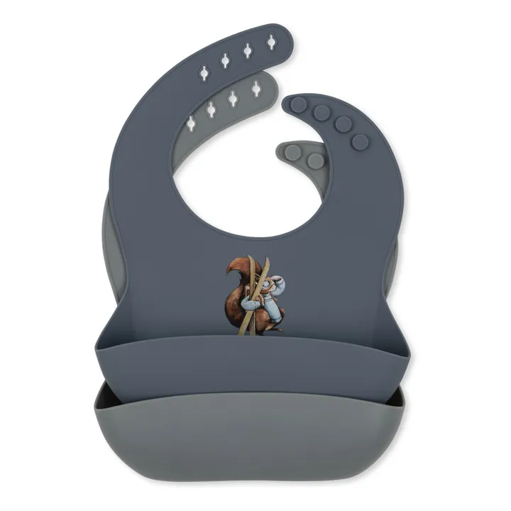 Konges Sløjd Bavoirs en silicone - Set de 2 | Bleu