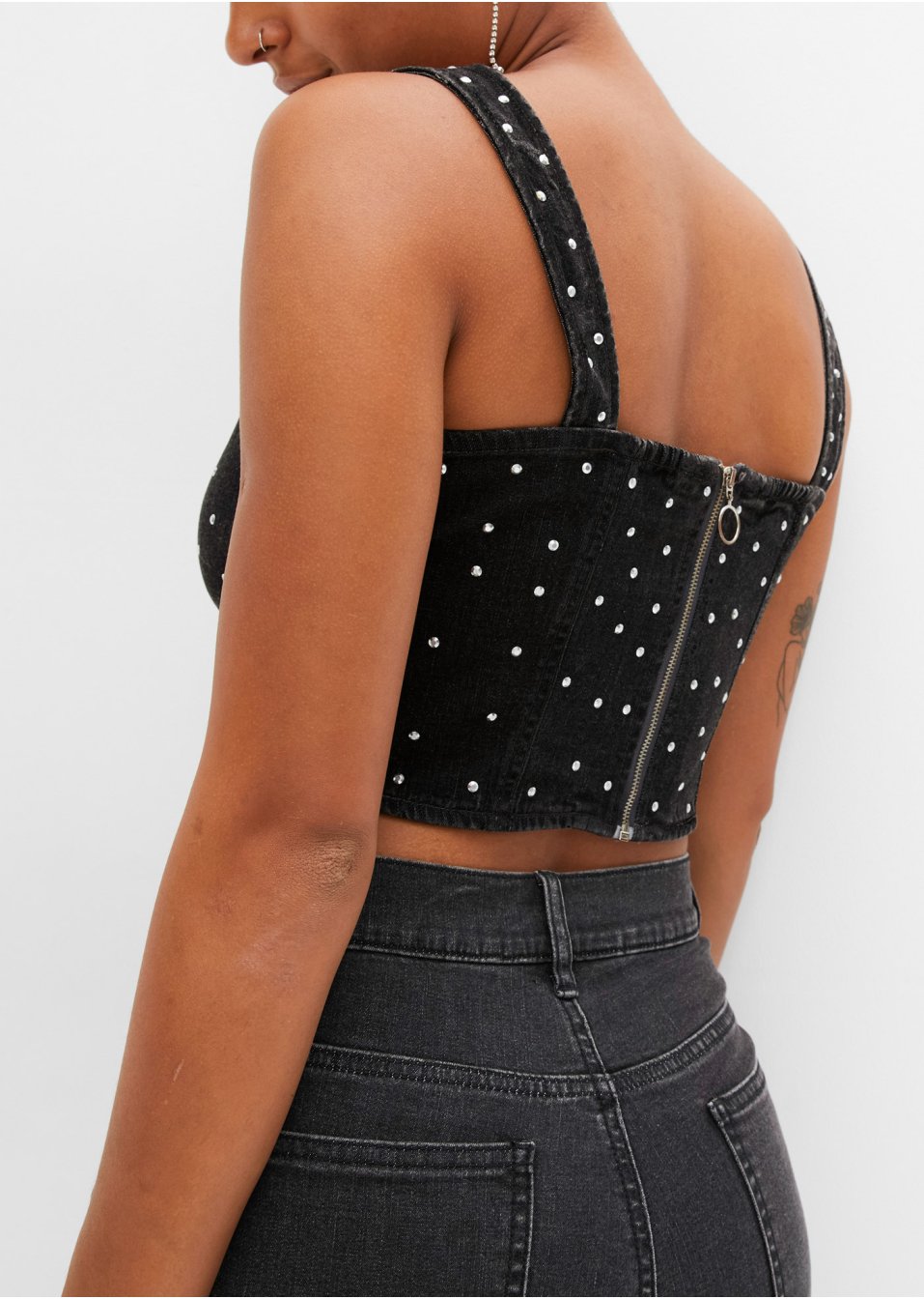 Top en jean avec rivets