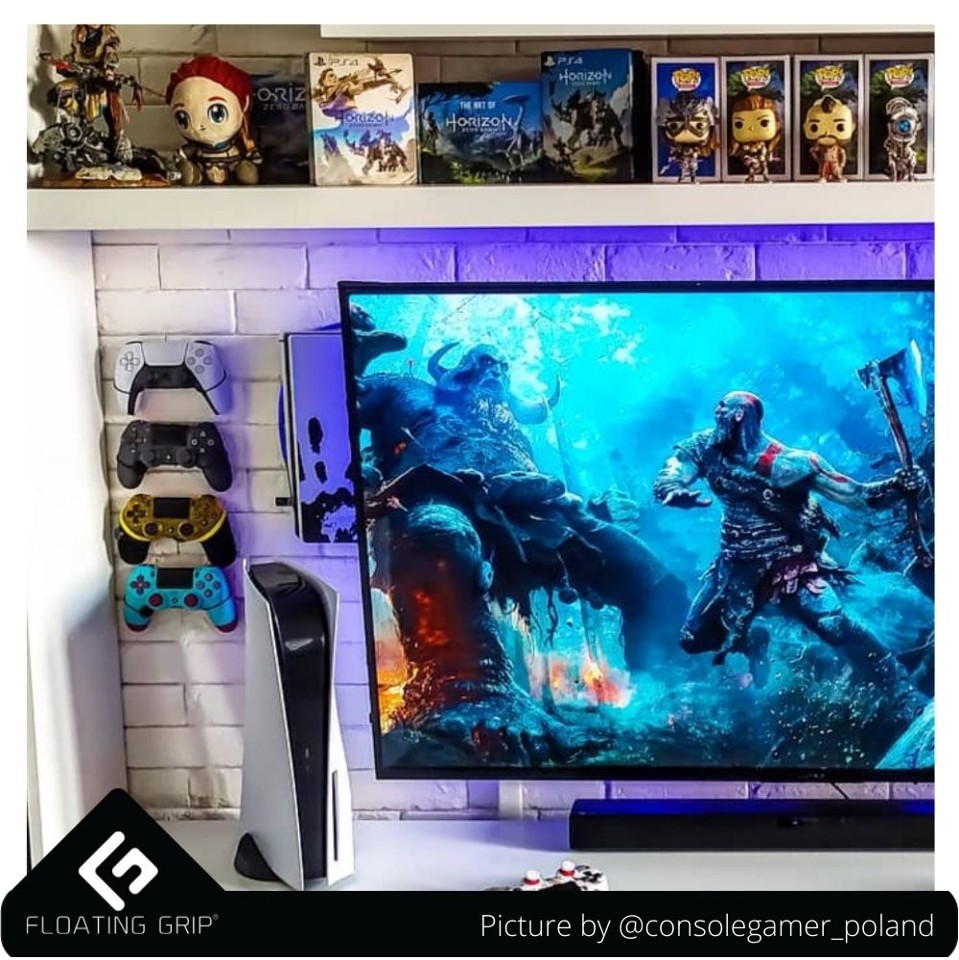 FLOATING GRIP® beslag til PlayStation 4 Pro konsol og controllers, Sort