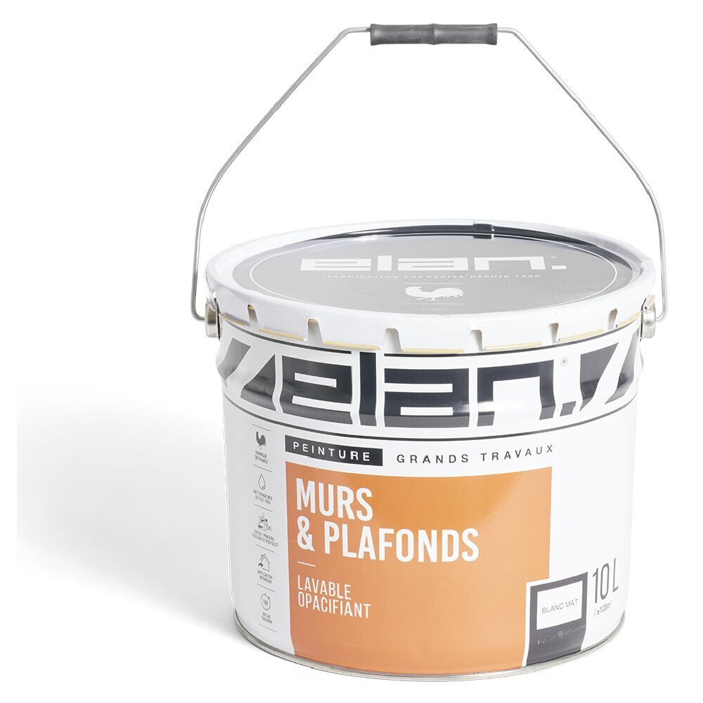 Pot peinture Elan murs et plafonds blanc mat 10L