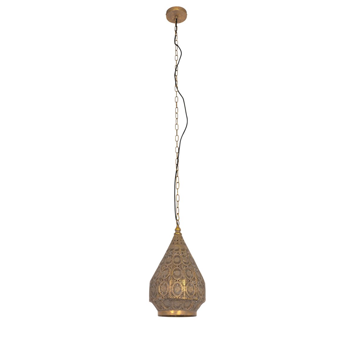 Oosterse hanglamp goud met patroon 26cm - Mowgli