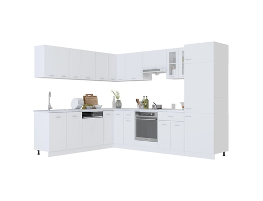 VIDAXL - Mobilier de cuisine Ensemble de meubles de cuisine 14 pcs blanc aggloméré