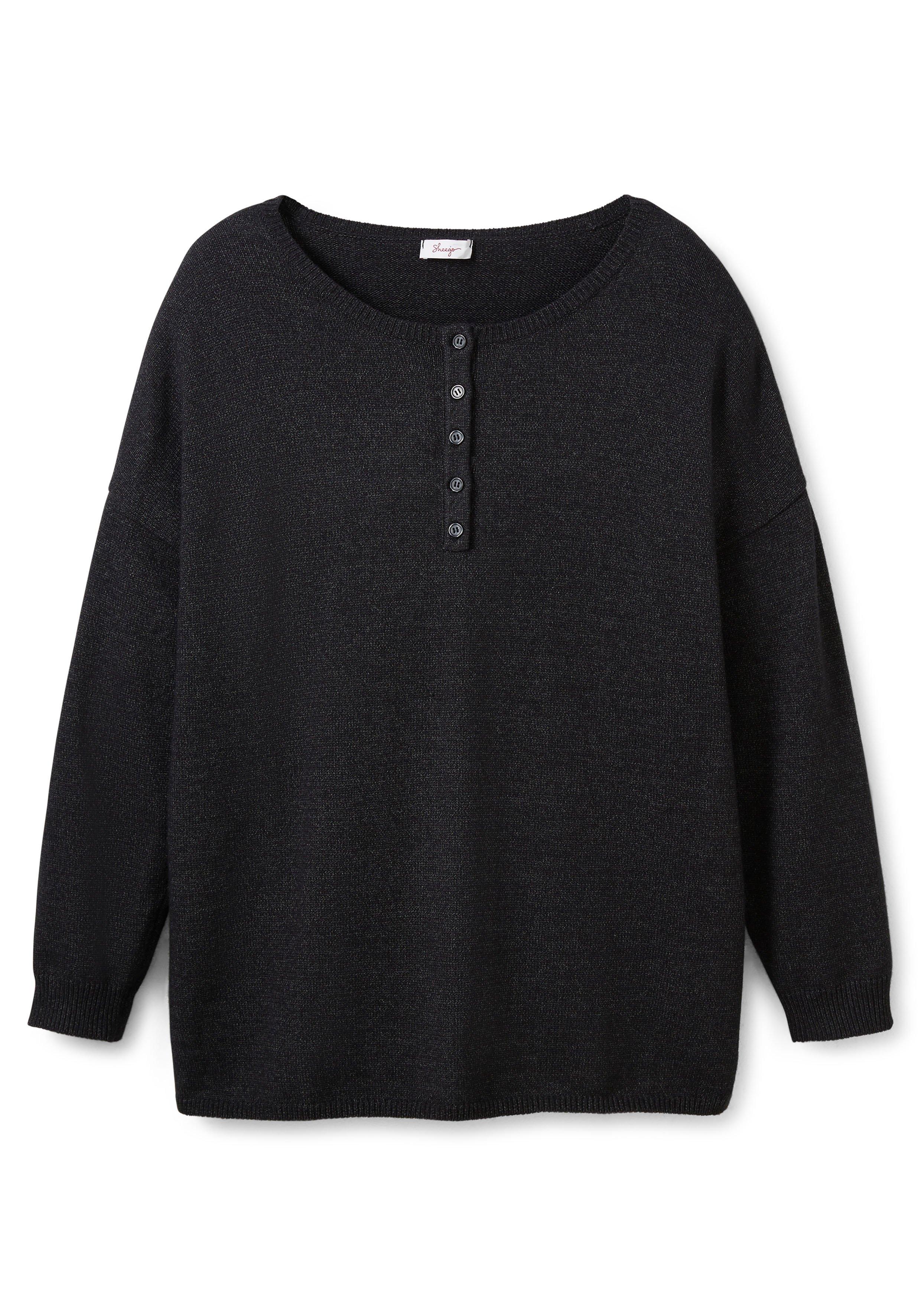 Strickpullover mit Knopfleiste, in warmer Qualität