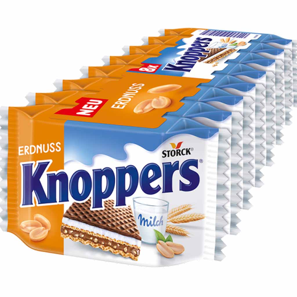 8x Knoppers Schnitte Erdnuss je 8x25g = 200g MHD:1.9.25
