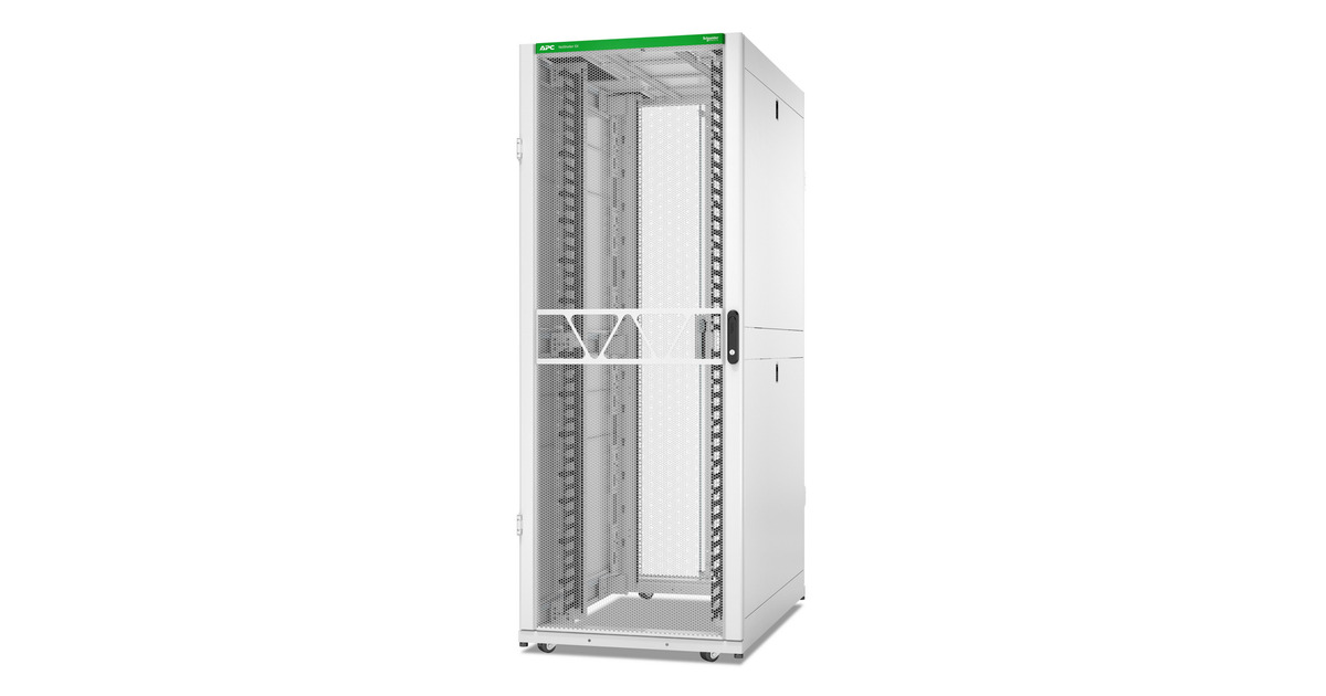 APCNetShelter SX AR3340W2, 42U server rack  (Wit/groen, 1991H x 750B x 1200D mm, met zijpanelen)