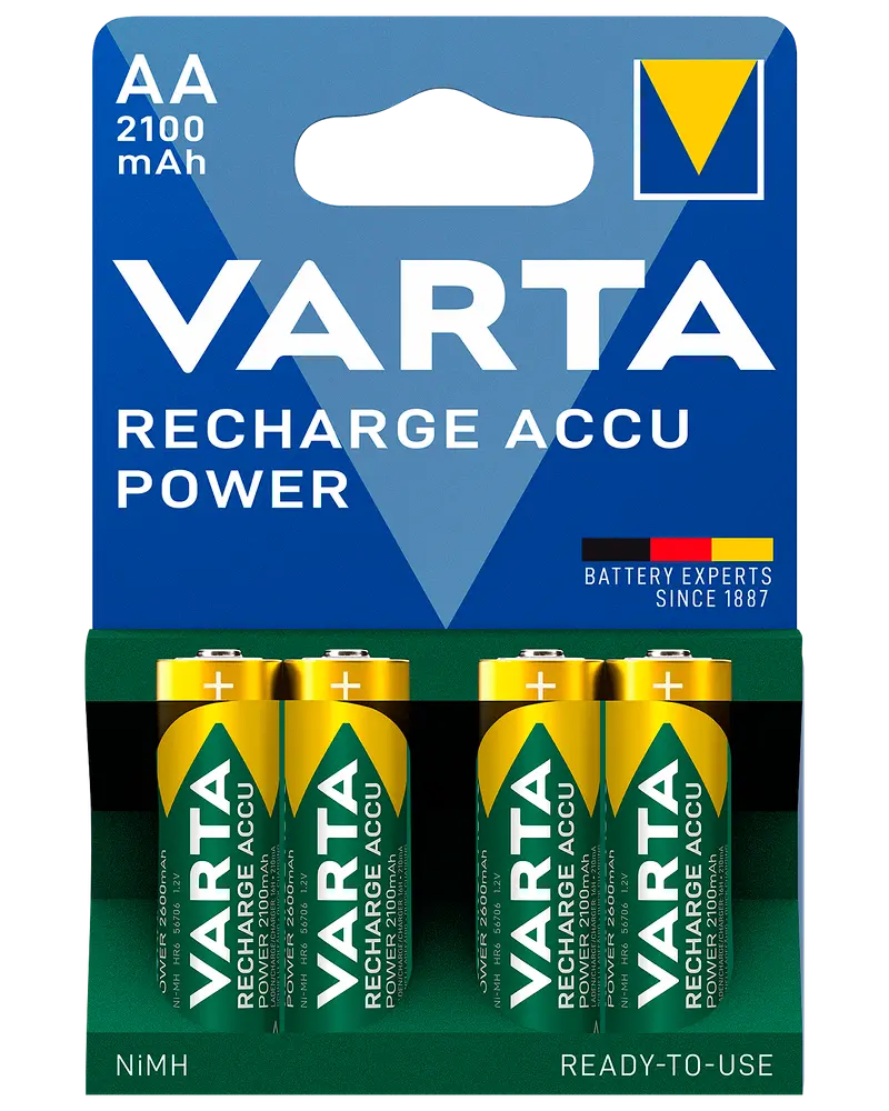 VARTA Genopladelig batteri - AA 2100mAh 4-pak