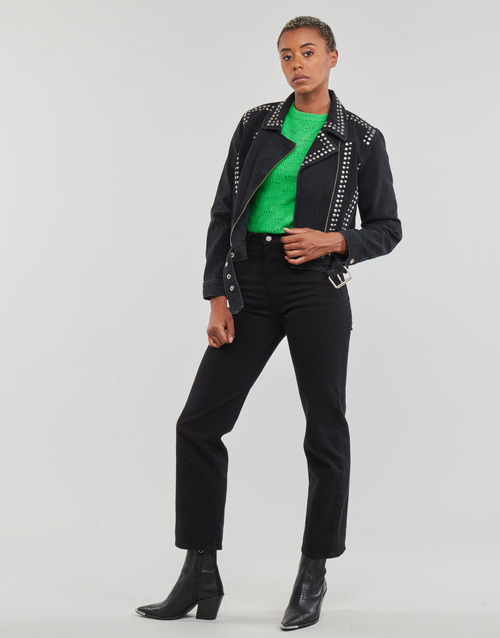 Only - ONLGILLA LS STUD DNM BIKER JACKET CRO - Noir