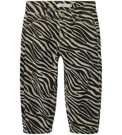 Name It Jeans - NmfBella - Mom Pants - Zement/Black Zebra