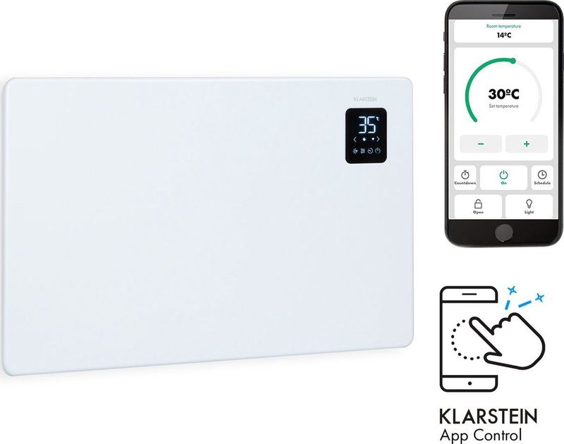 Klarstein - Bansin Smart 1500 - Convectorverwarming - Wit - Vrijstaand of aan de Wand Gemonteerd - Energiebesparend