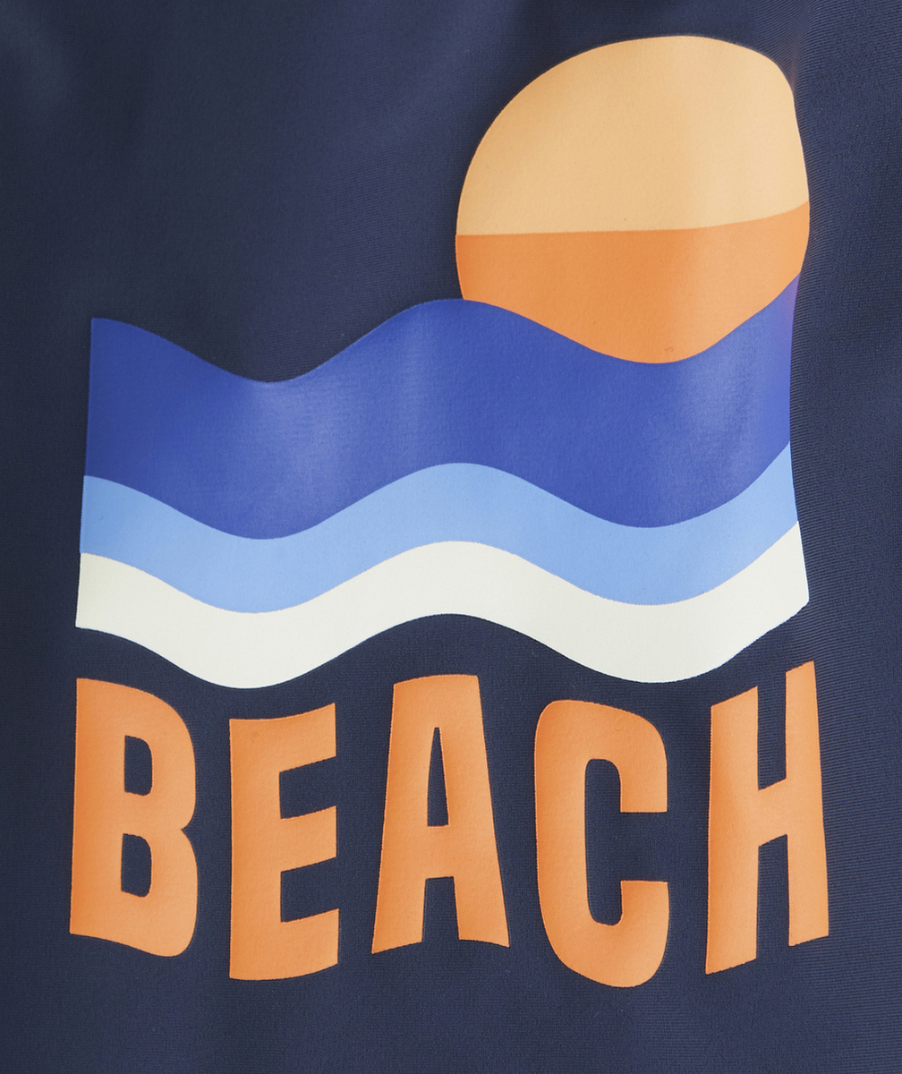 T-SHIRT MANCHES LONGUES ANTI-UV GARÇON EN FIBRES RECYCLÉES BLEU MARINE