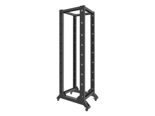Lanberg - Rack åben ramme - 4-pæl - sort - 42U - 19
