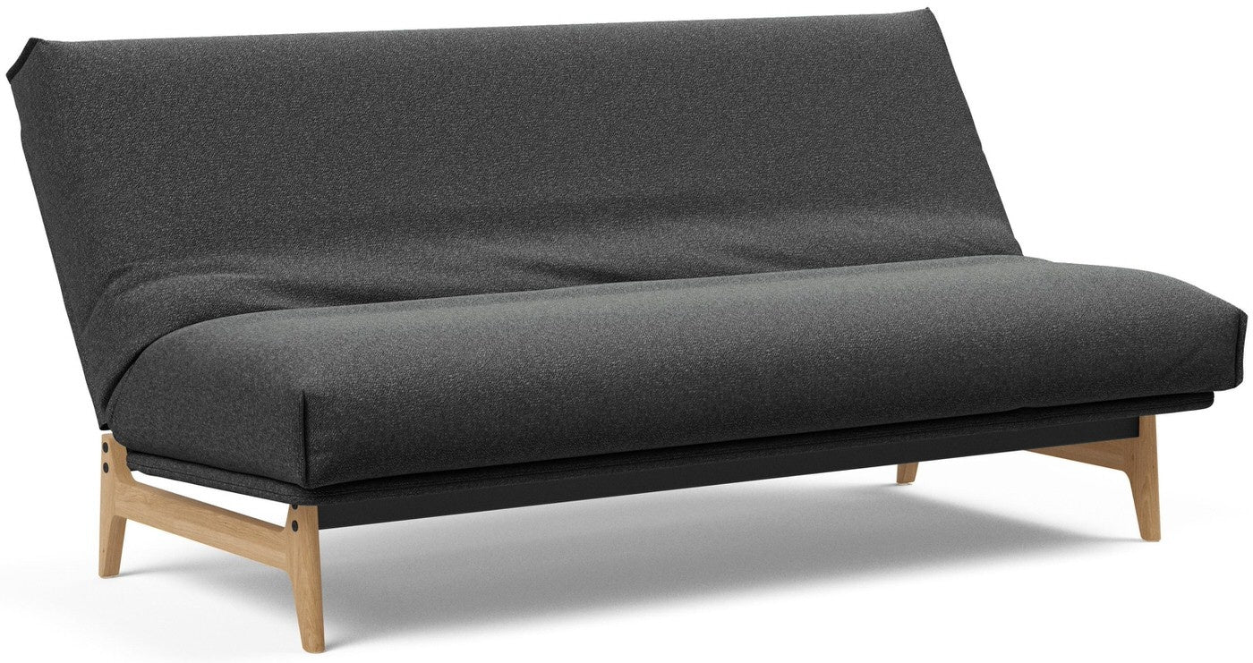 Innovation Aslak Houtskool Zwart Bouclé Slaapbank 140 cm