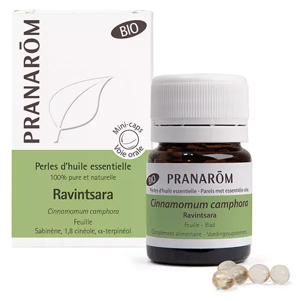 Pérolas de Óleo Essencial de Ravintsara Orgânico Pranarom - 60 unidades