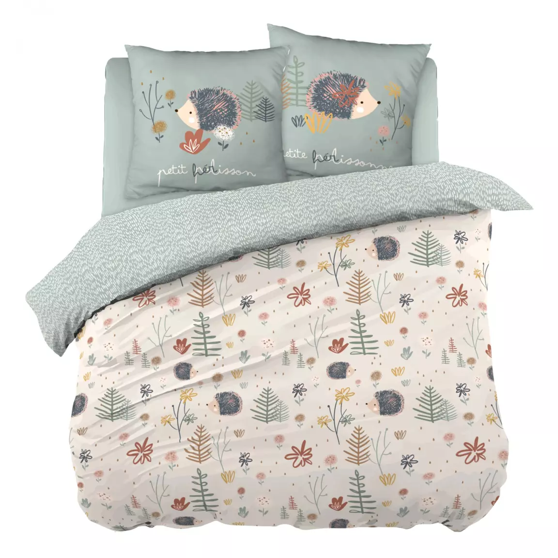 Housse de couette et deux taies enfant coton (240 x 220 cm) Polisson Multicolore