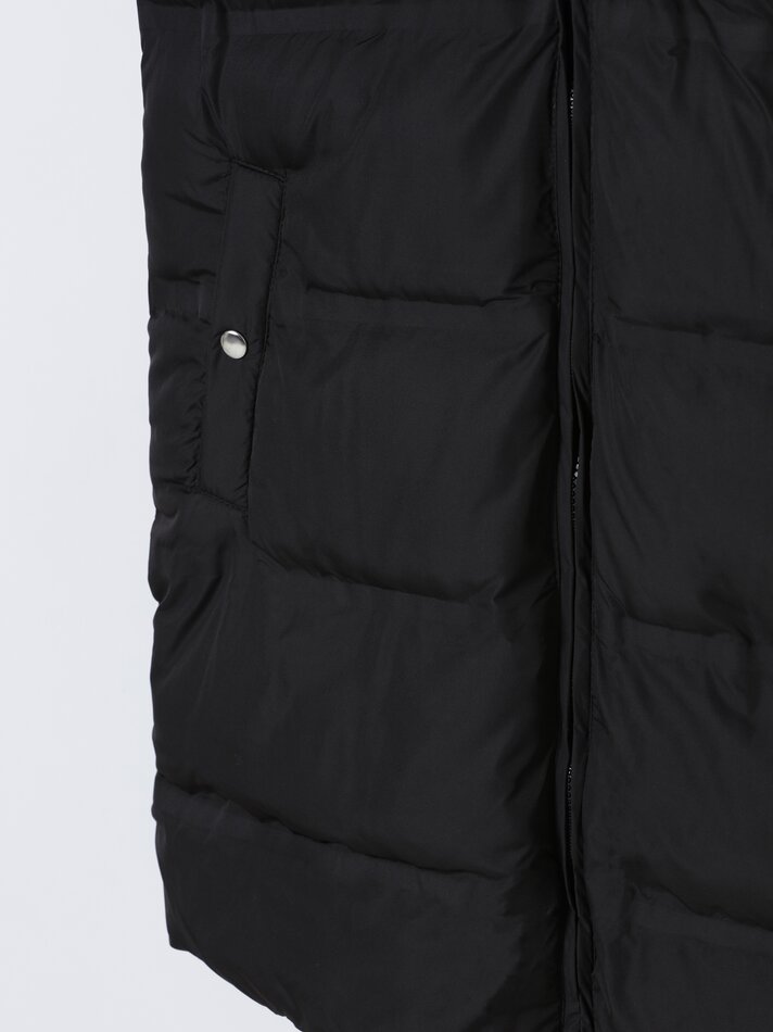 Colete longo acolchoado - Preto