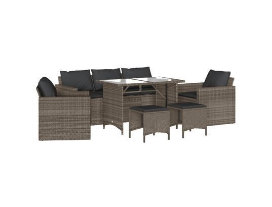 LES TENDANCES - Salon extérieur Salon de jardin-gris-5 places-177x70x68-511661