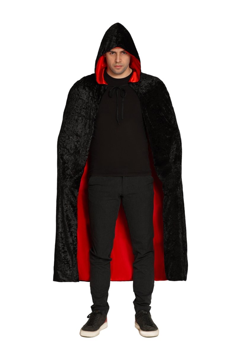 Halloween Cape Zwart Rood Deluxe