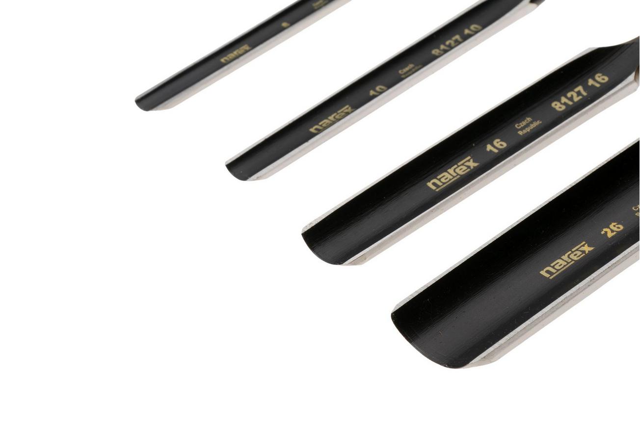 Narex Wood Line Plus Premium Gouge Set 863700, gutsenset 8-10-16-26 mm, 4-delig