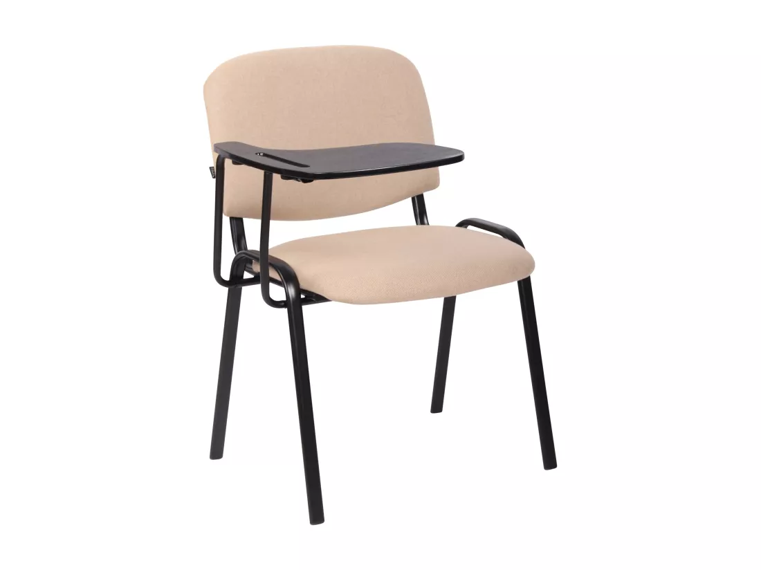 Chaise de salle à manger - Tissu & Métal noir mat - Crème - Ken mit Klapptisch