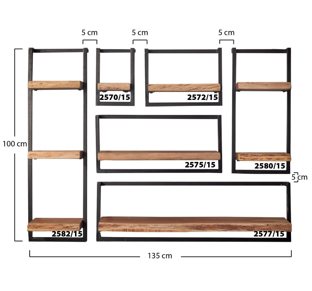 AnLi Style Wandplank edge 30cm H=100cm