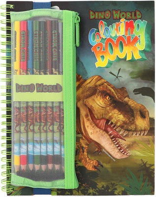 Dino World Fargeleggingsbok med Fargeblyanter